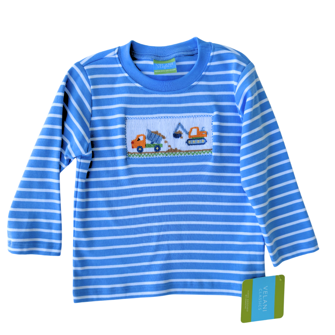 Blue Stripe Dump Truck Tee