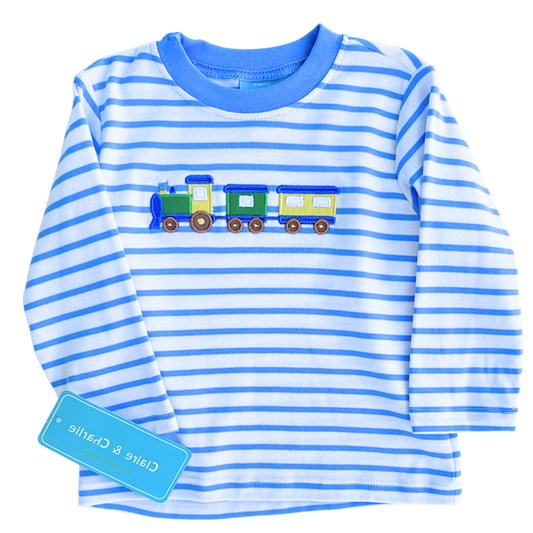 Blue Stripe Train Play Tee