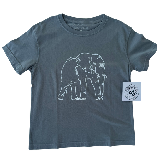Short Sleeve Grey White Elephant T-Shirt