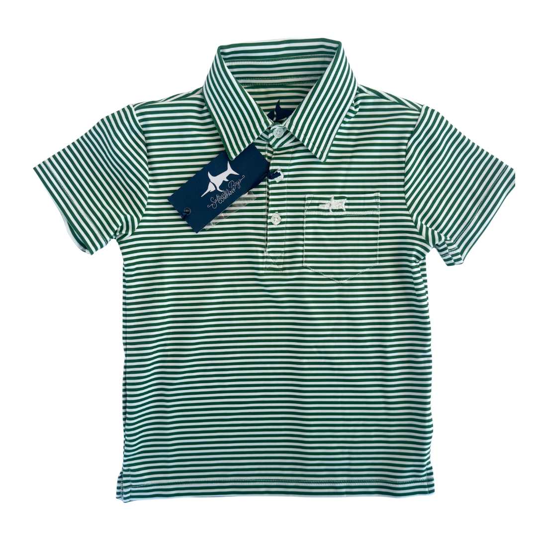 Performance Polo - Green Stripe