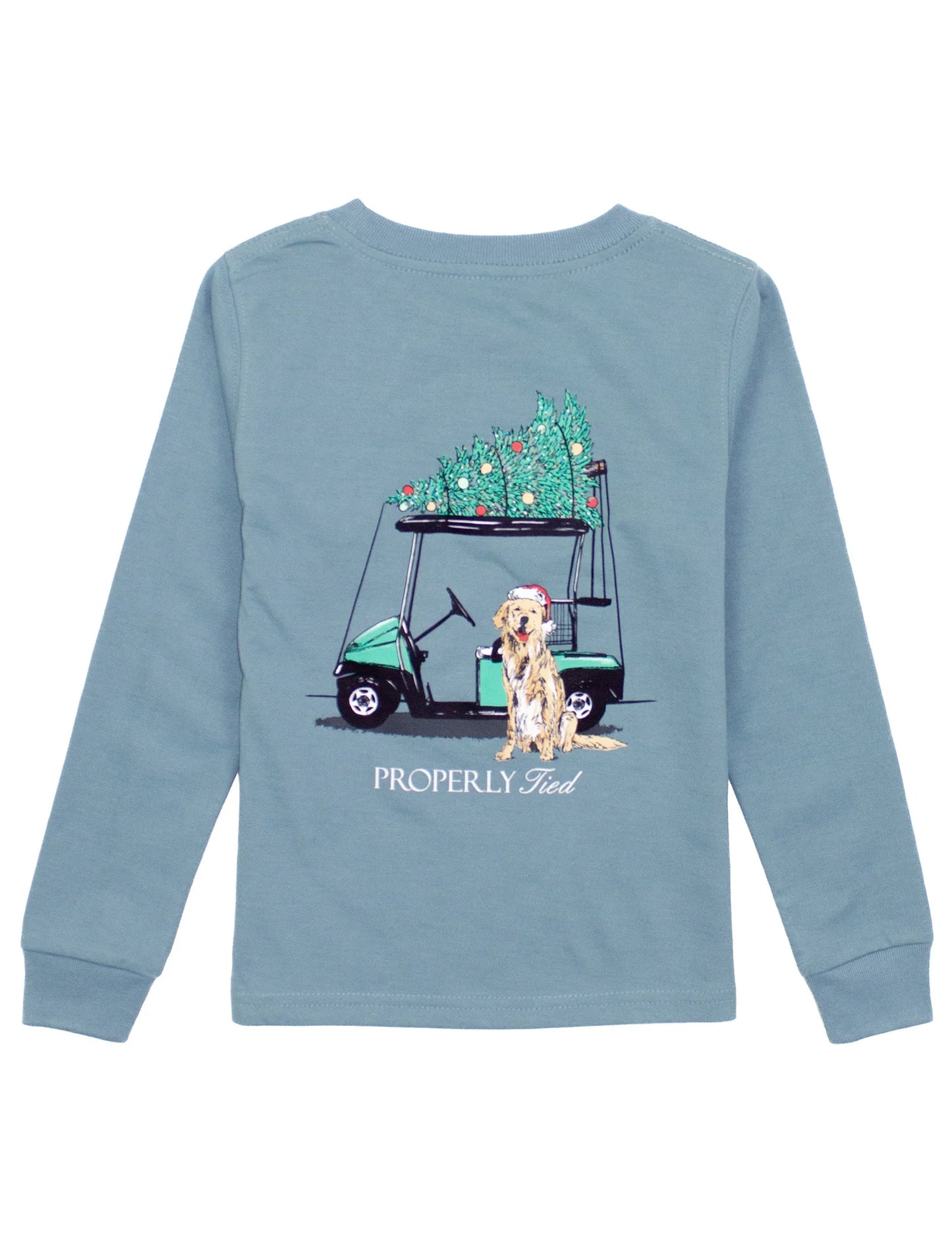 Boys Santa's Caddy Long Sleeve Steel Blue