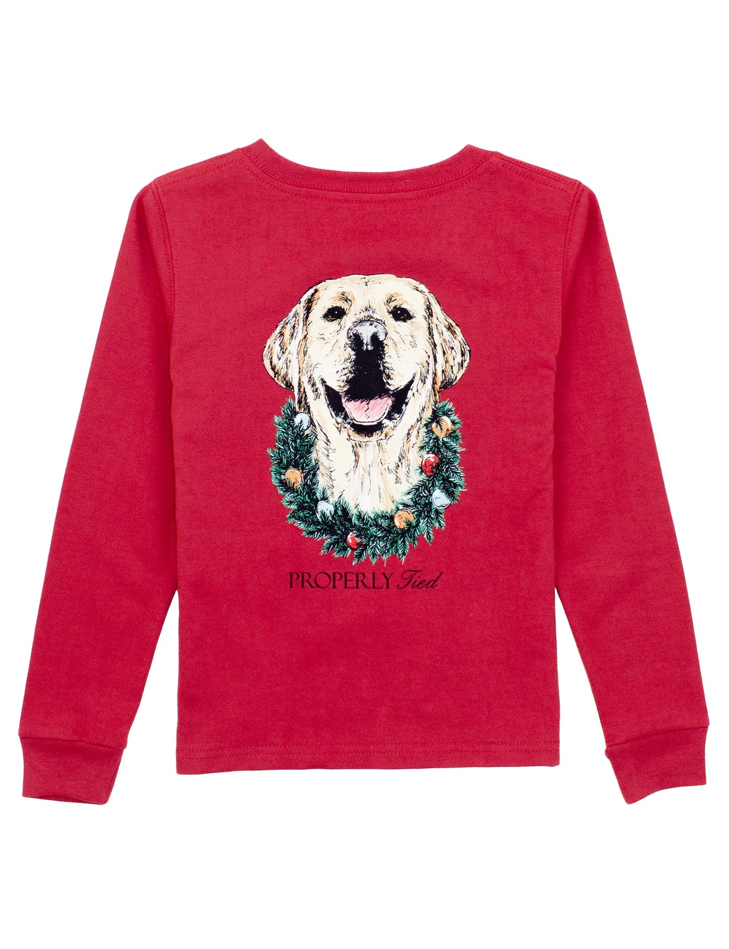Boys Deck The Paws Long Sleeve Cabernet